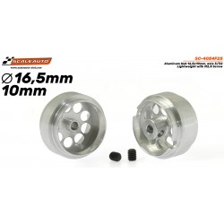 Llanta aluminio 16.5x10mm. Lightweight para Ejes 2,38mm con Tornillo M2.5 Peso 1,10 gr.