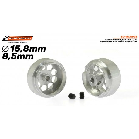 Llanta Aluminio 15.8x8.5mm. Lightweight para Ejes 2,38 mm