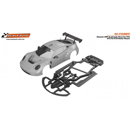 Chasis 3DP B. M-Hybrid Hypercar de Scaleauto para Soporte Motor RT4