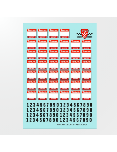 Calcas Total Blanco con Números 1:32 | Atalaya Decals ADD01